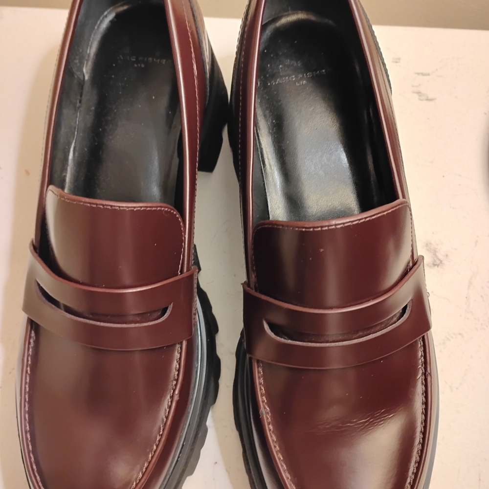 Marc Fisher Burgundy Leather Moccasins